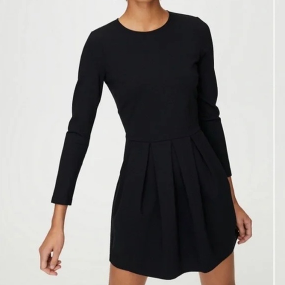 Aritzia Sunday Best Black Pleated Skater Style Mini Dress - Picture 3 of 14